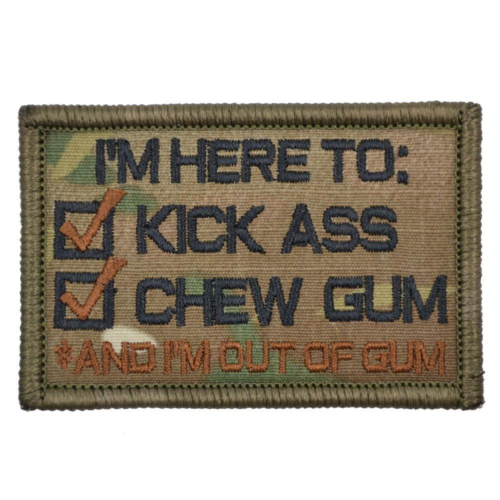 I'm Here to Kick Ass and Chew Gum - Version 2.0 Patch in Black, alternate view 3