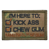 I'm Here to Kick Ass and Chew Gum - Version 2.0 Patch in Black, alternate view 3