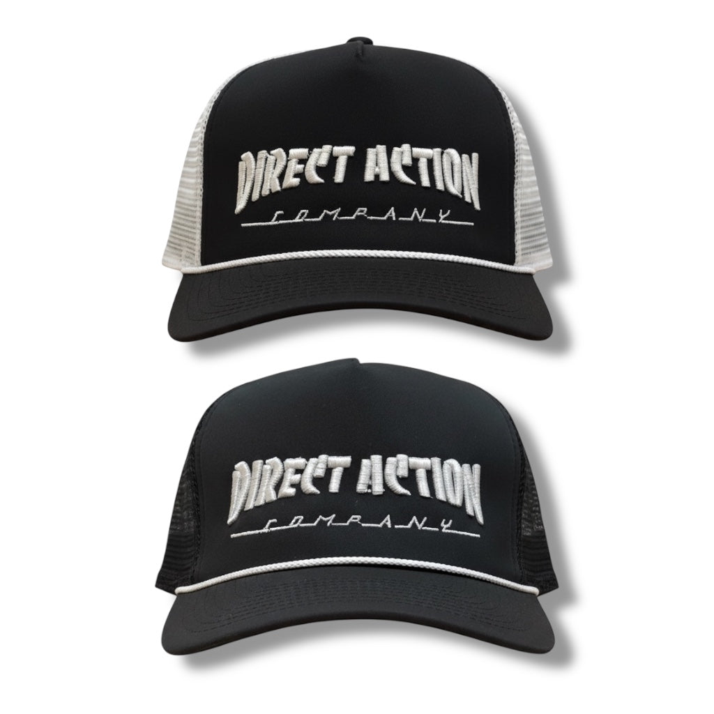 DA Thrash Rope Snapback Hat in BLACK / WHITE MESH