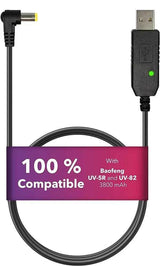 Cable de carga USB con indicador LED para baterías extendidas Baofeng UV5R – carga rápida y fiable