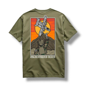 Orchestrated Death Graphic Tee Mil Green