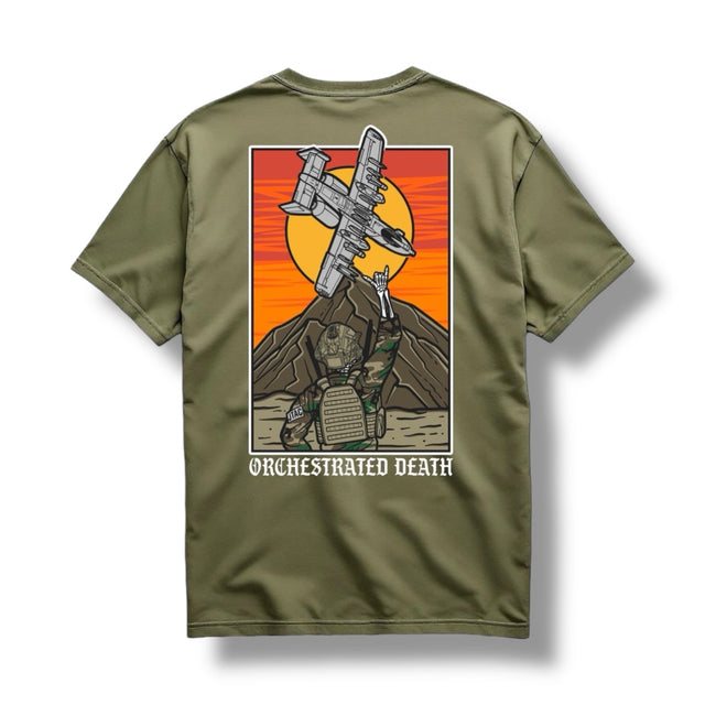 Orchestrated Death Graphic Tee Mil Green