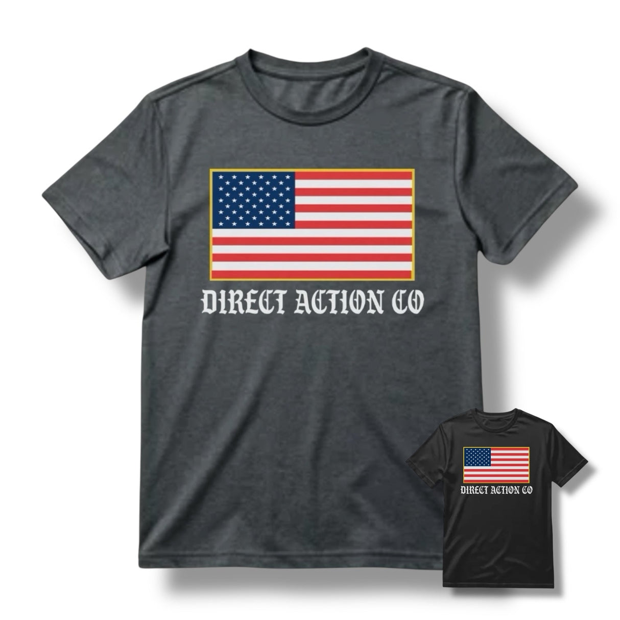 DA CO FLAG TEE (BLACK / HEATHER METAL) in S