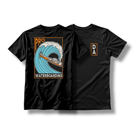 "WATERBOARDING" TEE (HEATHER BLACK / MUSTARD), alternate view 2