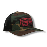 Shoot Fast Snapback Trucker Hat in Woodland, alternate view 2