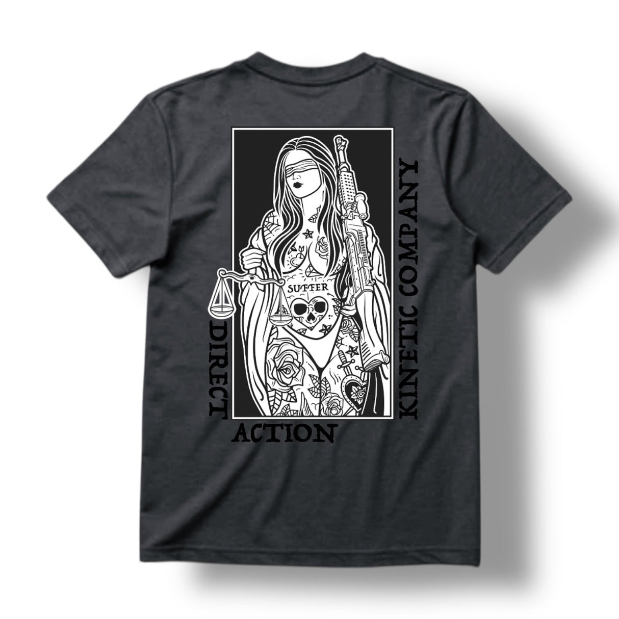 "BLIND JUSTICE" TEE (HEATHER CHARCOAL)