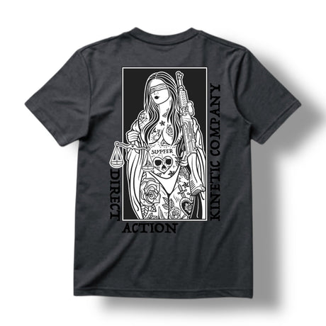 "BLIND JUSTICE" TEE (HEATHER CHARCOAL)