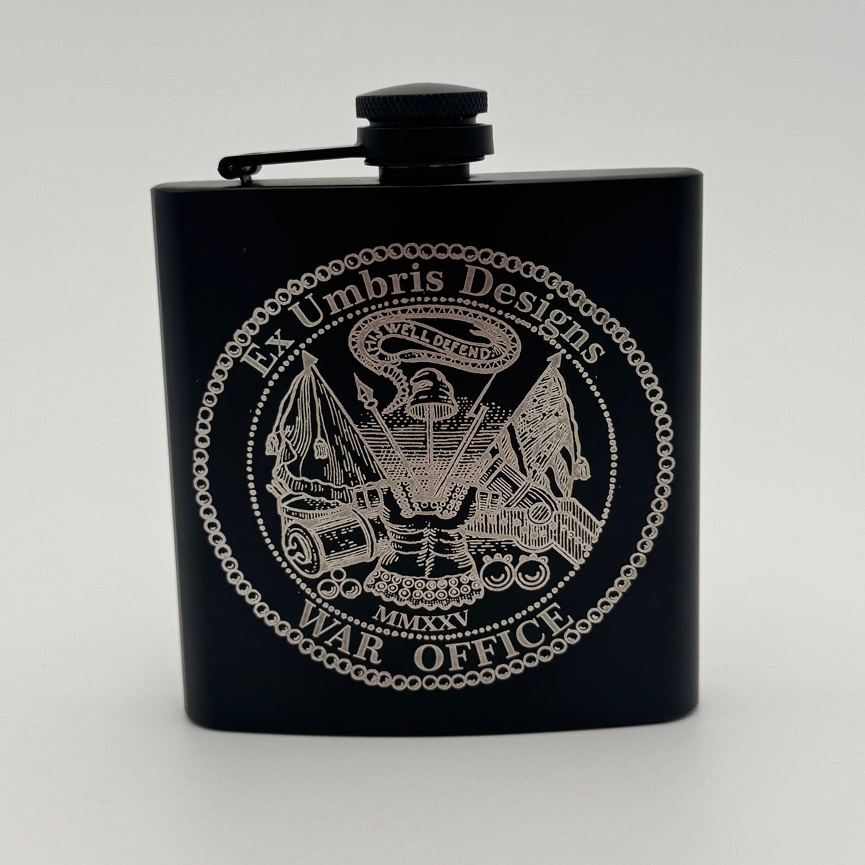 Ex Umbris Designs 6 oz Stainless Steel Flask
