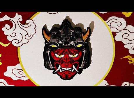 Tactical Oni Samurai with Night Vision Goggles PVC Patch - Unleash Fear and Strength, alternate view 2