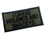 As Seen on Socials - I Crave Violence and Snackys - 2x4 Patch - Multiple Variants, alternate view 4