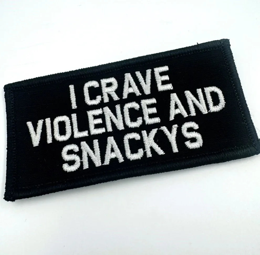 As Seen on Socials - I Crave Violence and Snackys - 2x4 Patch - Multiple Variants, alternate view 3