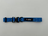 Cobra Buckle Dog Collar in Bandana: Blue, alternate view 12