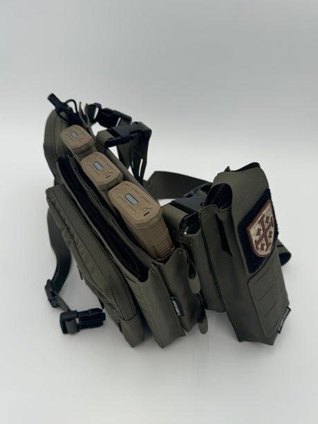Triple 5.56mm MOLLE Placard in Multicam Arid, alternate view 2