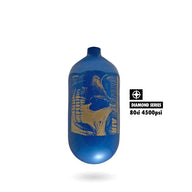 "Diamond Series" Savage Skull Air Tank 80ci (Bottle Only) – Blue / Gold — alternate view 2