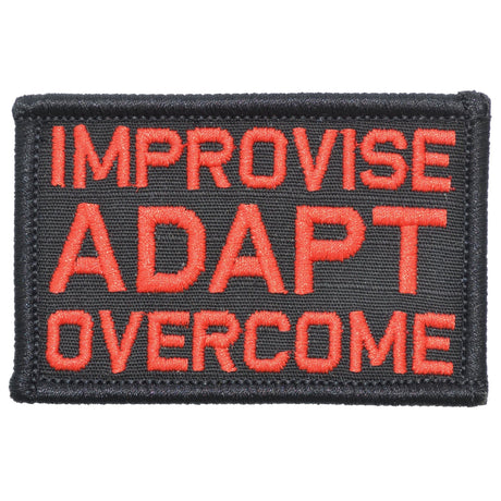 Improvise Adapt Overcome - 2x3 Patch in Black w/ Red, alternate view 2