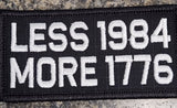 ASOS - Less 1984 and MORE 1776 - 2x4 Patch - Black w/White