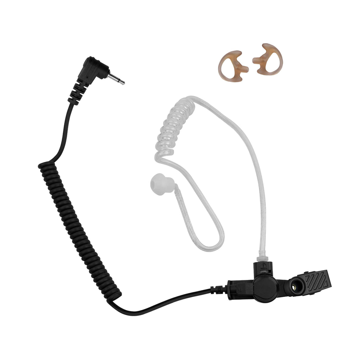 Auricular táctico de tubo acústico solo para escuchar de 2.5 mm - Harris, M/A Com, Otto, Tait - Se conecta a micrófono de altavoz