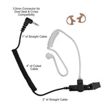 Auricular táctico de tubo acústico solo para escuchar de 3.5 mm - Motorola, EF Johnson, Kenwood, Icom, Vertex, Tait y más - Se conecta a micrófono de altavoz