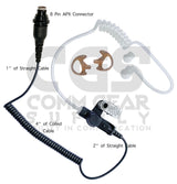 8 Pin APX Listen Only Radio Earpiece Clear Tube - Specific to: Motorola APX (Apex) Series, XPR Series - Connects To Speaker Mic