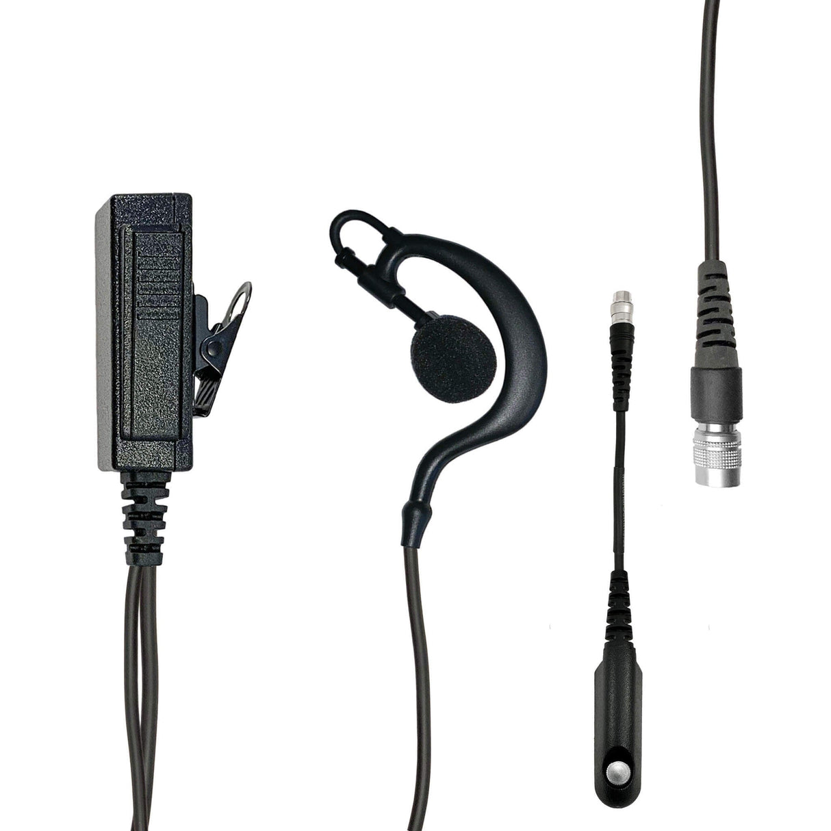 Kit de micrófono y auricular con gancho para oreja para radio - Desconexión rápida (Hirose) BaoFeng: UV9G, UV9R, UV9R Plus, UV9R Pro, BF-A58, BF-558, BF-N9, UV-XR, GT-3WP, BF-9700, UV-5S, BF-R760, UV-82WP