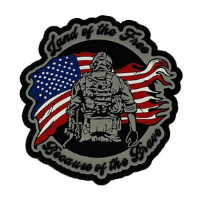 Land of the Free Because of the Brave - 3.75 inch PVC Patch, alternate view 2
