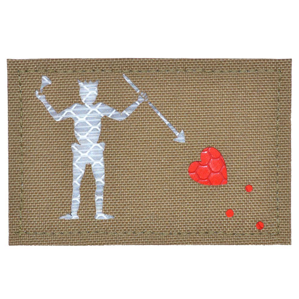 Laser Cut Reflective Edward Teach Blackbeard Pirate Flag- 2x3 CORDURA® Patch Black Beard in MultiCam Tropic CORDURA®