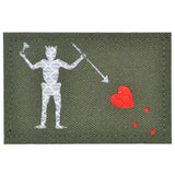 Laser Cut Reflective Edward Teach Blackbeard Pirate Flag- 2x3 CORDURA® Patch Black Beard in MultiCam Black CORDURA®