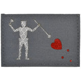 Laser Cut Reflective Edward Teach Blackbeard Pirate Flag- 2x3 CORDURA® Patch Black Beard in Olive Drab CORDURA®