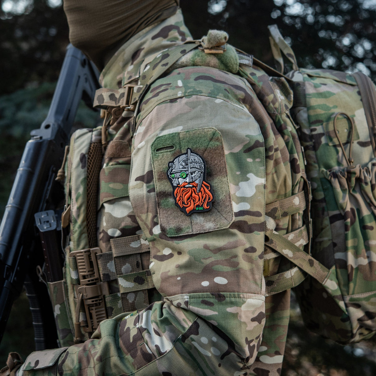 M-Tac Patch Red Beard in Black, alternate view 3