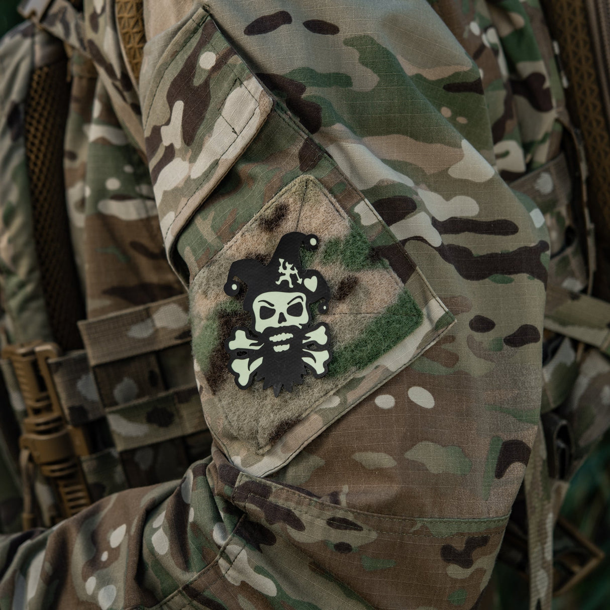 M-Tac Smile Glow-in-the-Dark Patch in Black, alternate view 16
