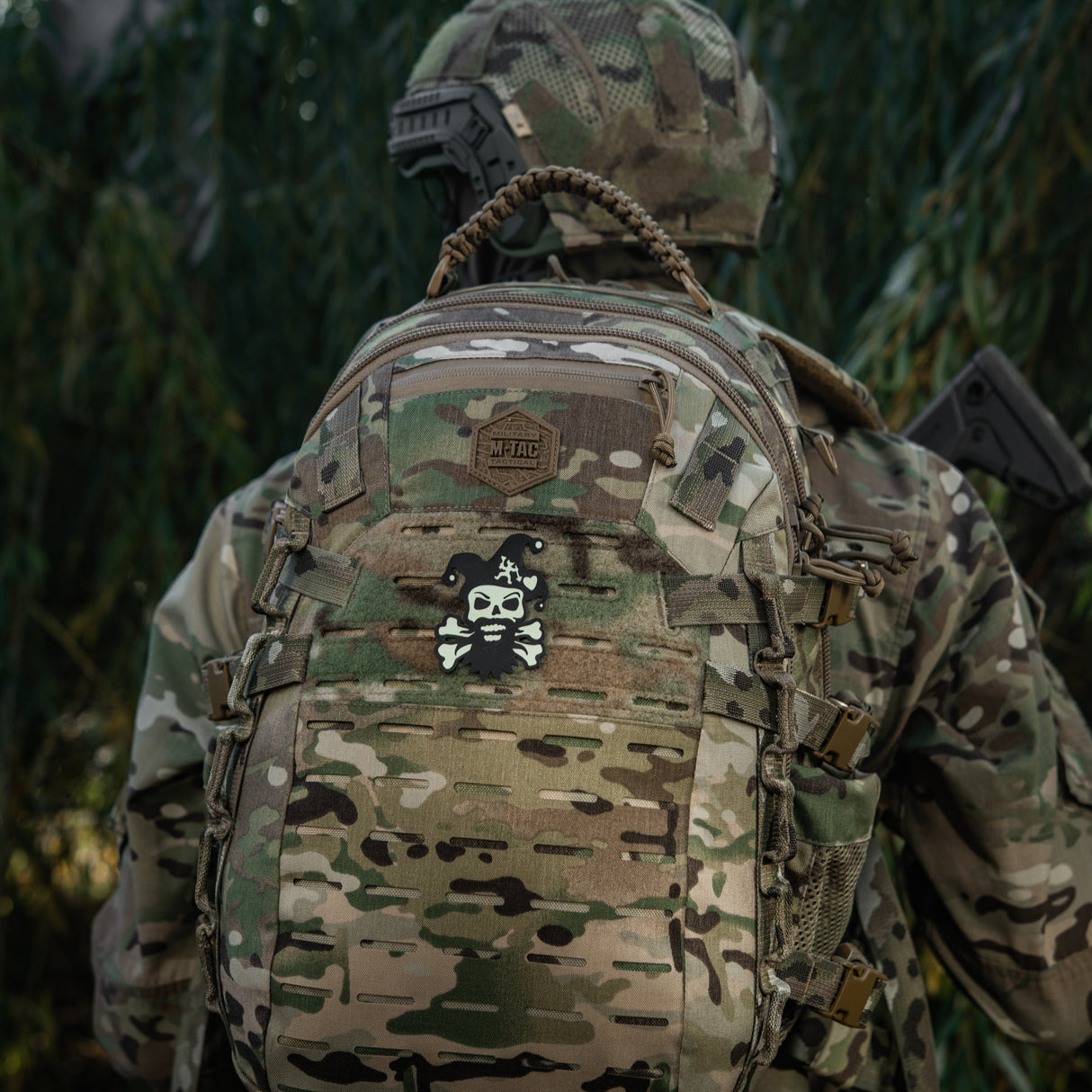 M-Tac Smile Glow-in-the-Dark Patch in Black, alternate view 17