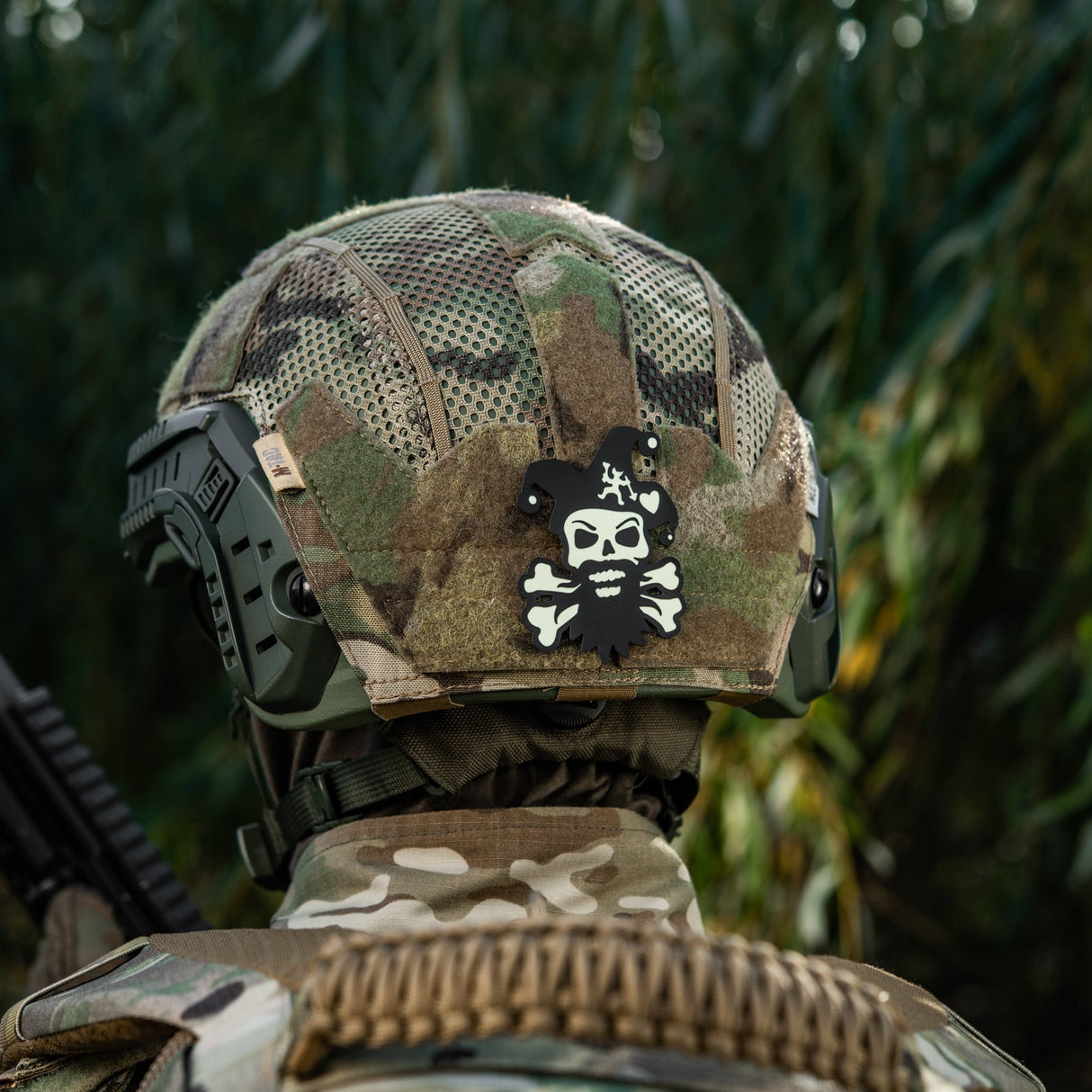M-Tac Smile Glow-in-the-Dark Patch in Black, alternate view 3