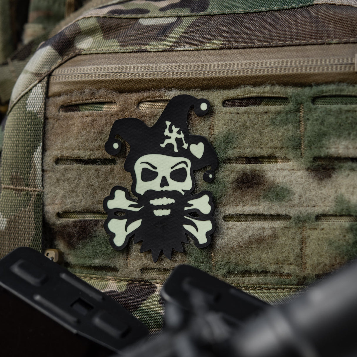 M-Tac Smile Glow-in-the-Dark Patch in Black, alternate view 11