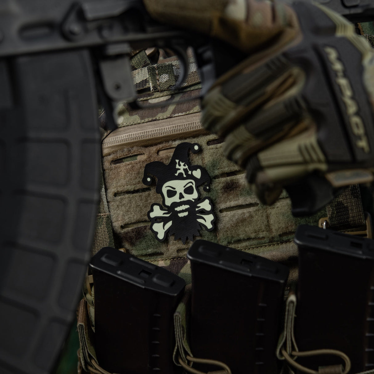 M-Tac Smile Glow-in-the-Dark Patch in Black, alternate view 12