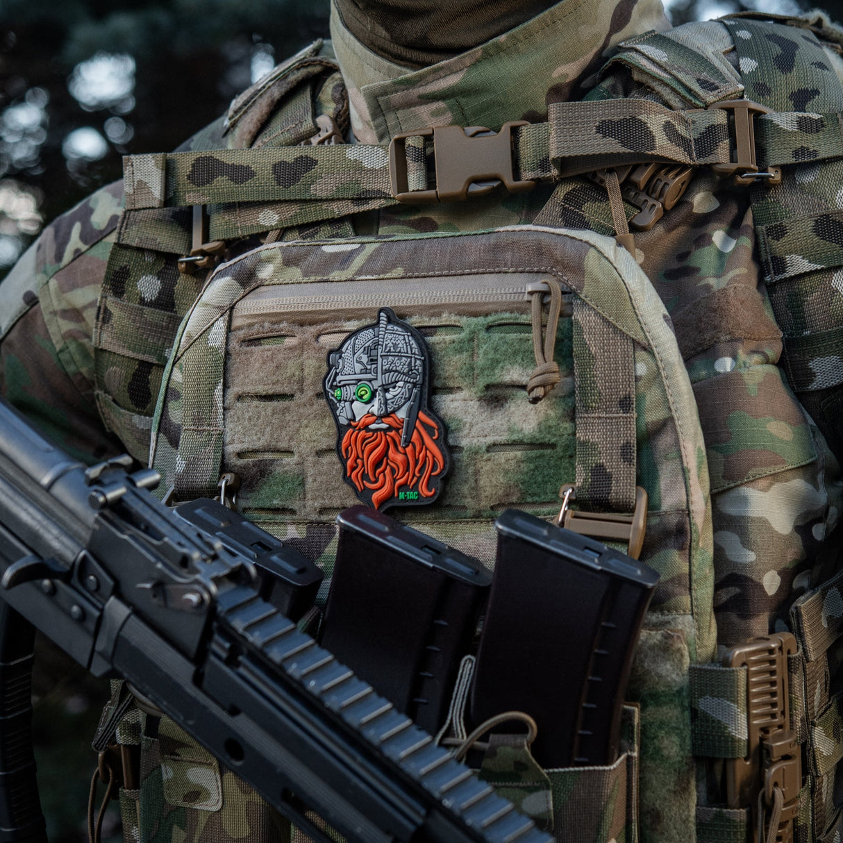 M-Tac Patch Red Beard in Black, alternate view 4