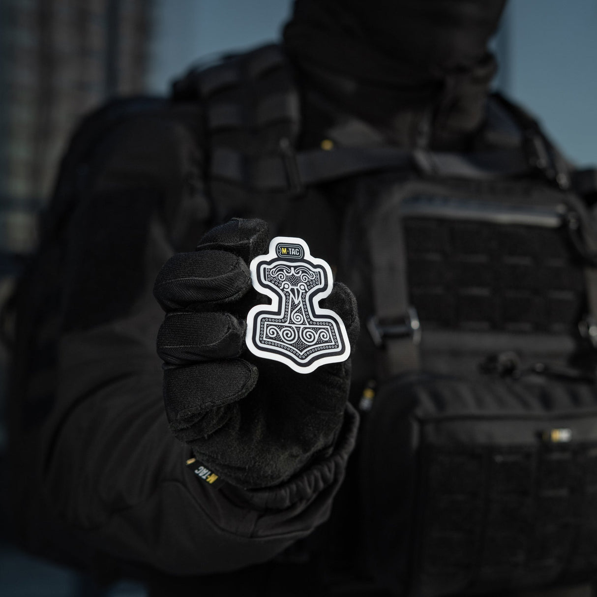 M-Tac Sticker Mjölnir Reflective Large in Black, alternate view 10