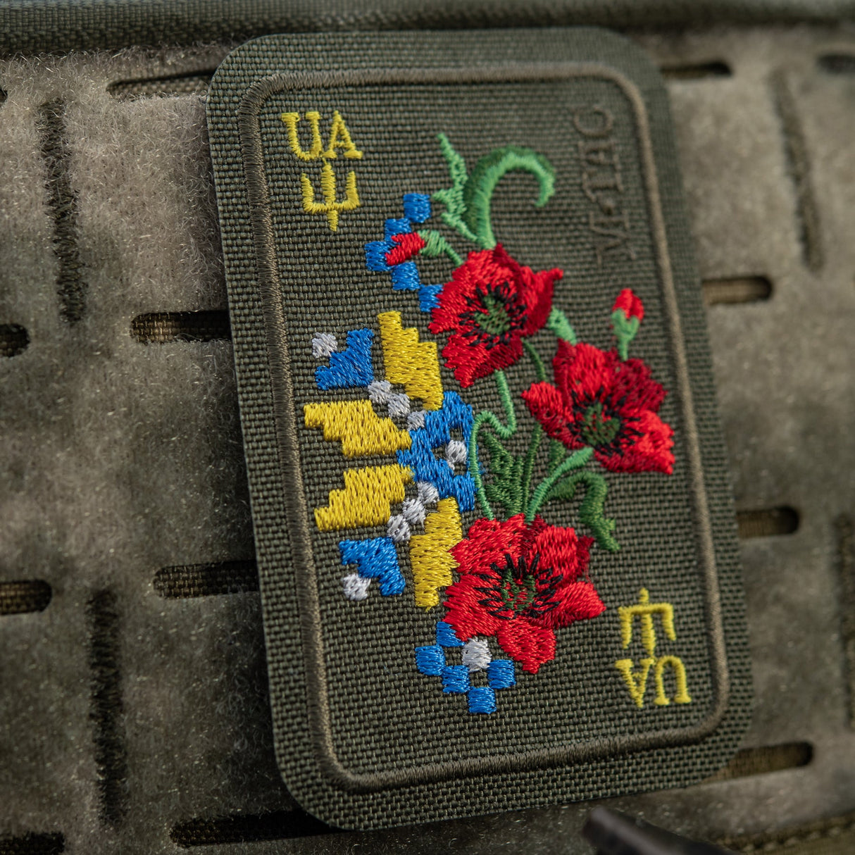M-Tac Patch Ornament Poppy Embroidery in Ranger Green, alternate view 3