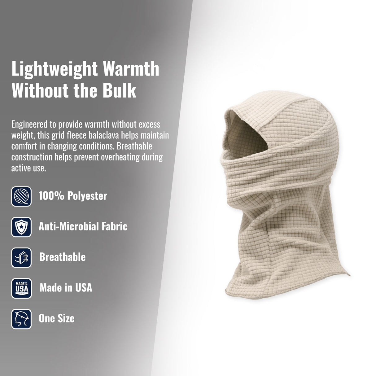 Capucha balaclava de forro polar cuadriculado