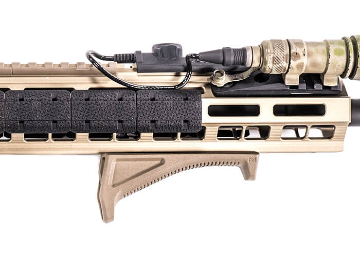 Magpul M-LOK AFG texture and hand stop detail