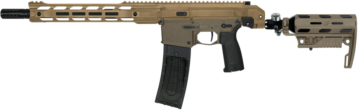 Planet Eclipse EMF 200 AR-style magfed paintball marker with EMC stock, Earth Black