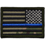 Reverse Thin Blue Line Police US Flag - 2x3 Patch in MultiCam, alternate view 4