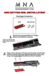 MNA Bottom Frame Rail for Tokyo Marui Hi-CAPA 5.1 in Gold, alternate view 3