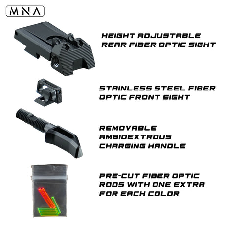 MNA Adjustable Fiber Optic Sight Set for Tokyo Marui Hi-CAPA 5.1, alternate view 2