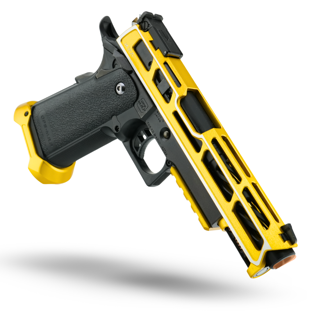 Project Genesis Two-Tone | Custom Tokyo Marui Hi-Capa 5.1 Airsoft Pistol Pre-Build in Gold, alternate view 12
