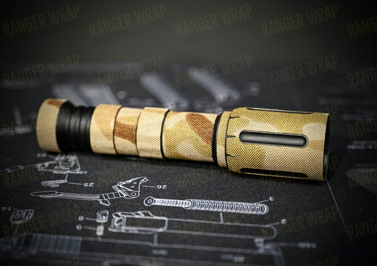 Modlite Light HEAD ONLY - Weapon Light Wrap in Cordura Fabric in Desert Tiger Stripe, alternate view 2