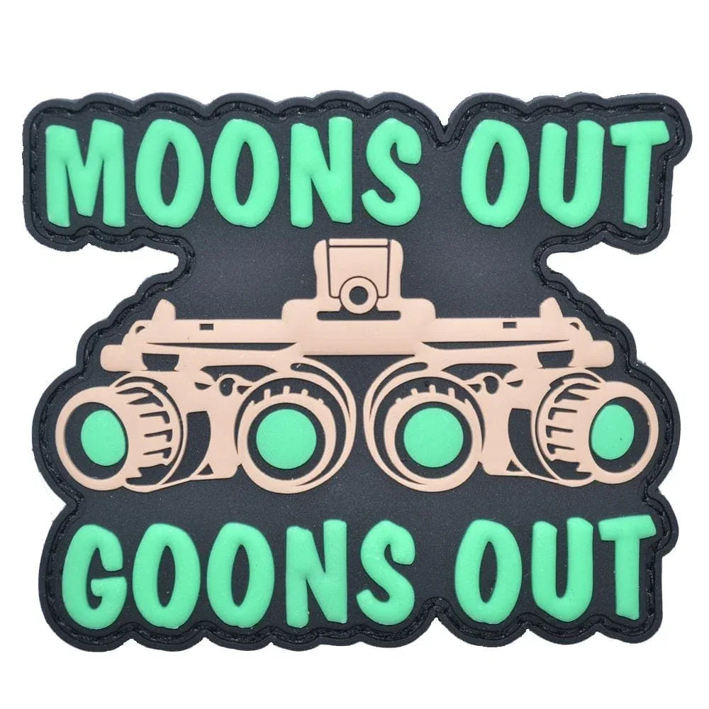 Moons Out Goons Out - Glow in the Dark - PVC Patch, alternate view 2