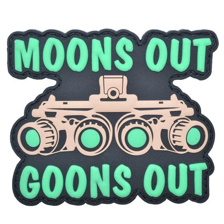 Moons Out Goons Out - Glow in the Dark - PVC Patch, alternate view 2