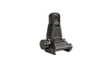 Magpul MBUS Pro rear back-up sight folded on white background
