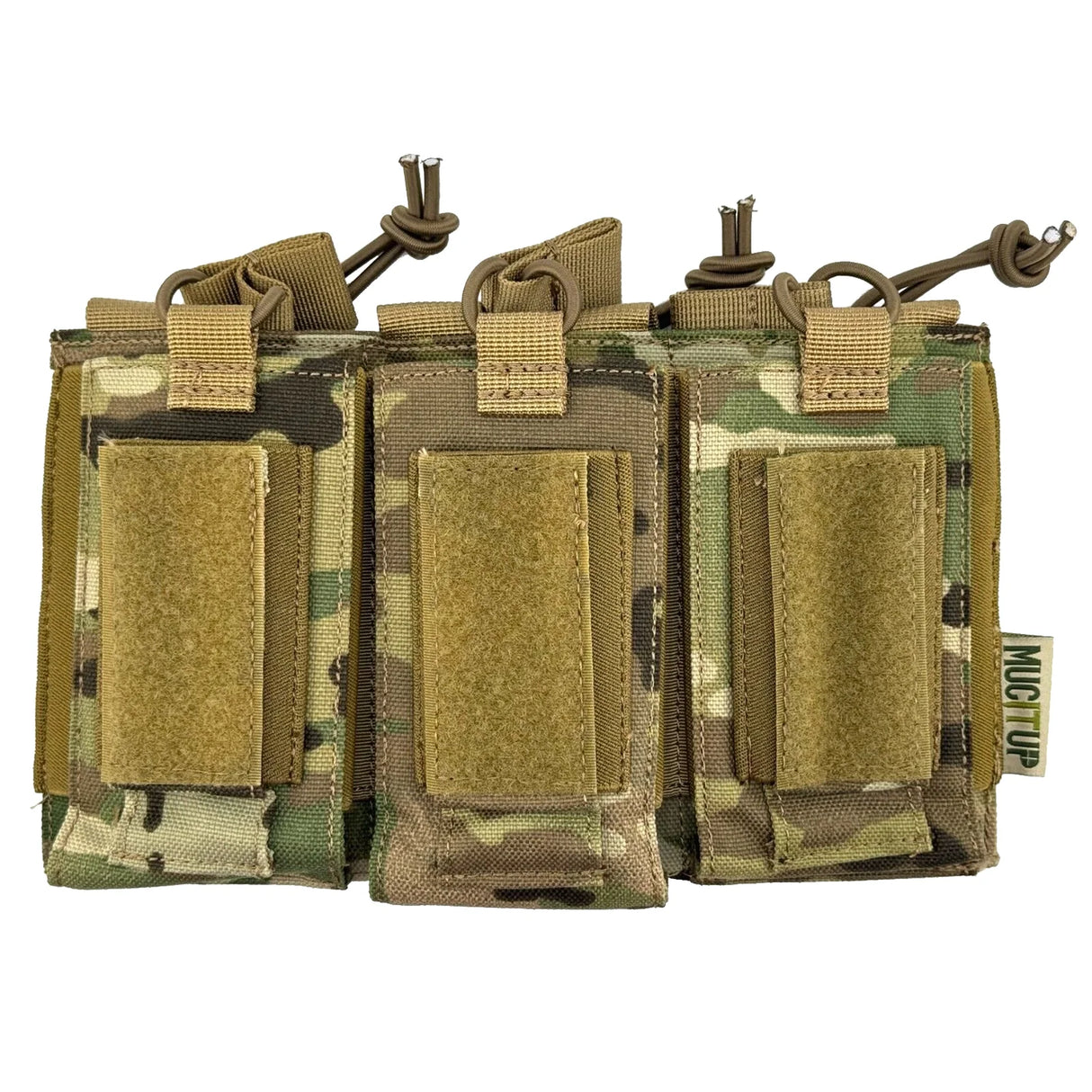 MUCTAC Kangaroo Triple Mag Pouch - 1000D Nylon, Holds 3 - 5.56 & 3 - 9mm Mags - MC