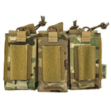 MUCTAC Kangaroo Triple Mag Pouch - 1000D Nylon, Holds 3 - 5.56 & 3 - 9mm Mags - MC